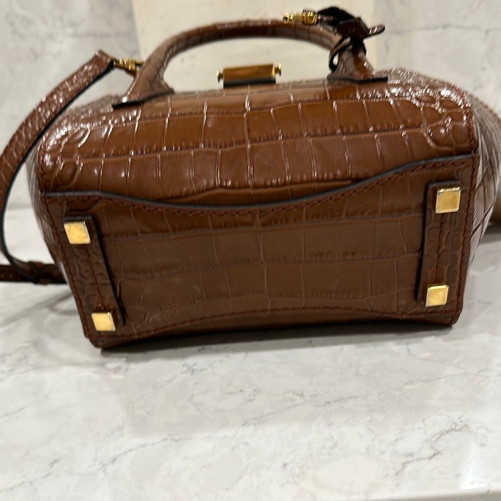 Micheal Kors Campbell Mini Crocodile Embossed Leather Satchel - Picture 14 of 17